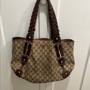 Gucci Brown Monogram Tote Bag